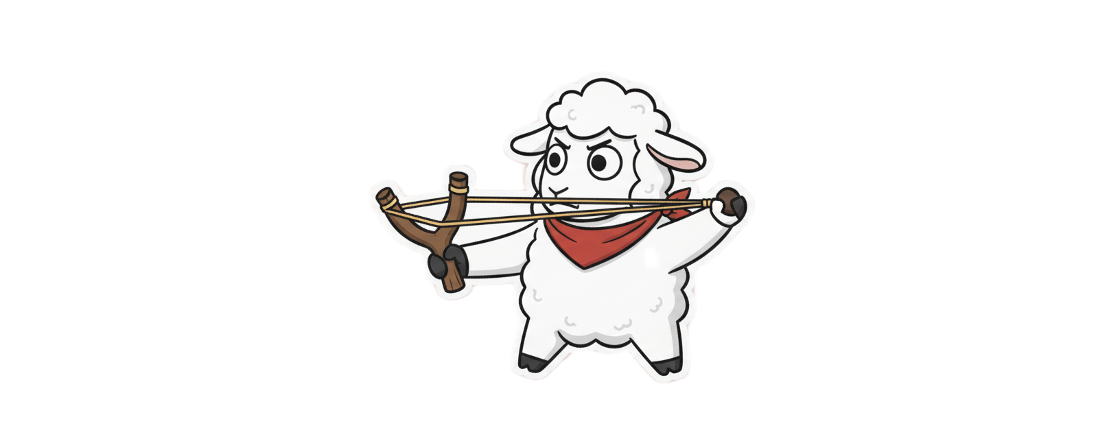 Mascot with slingshot